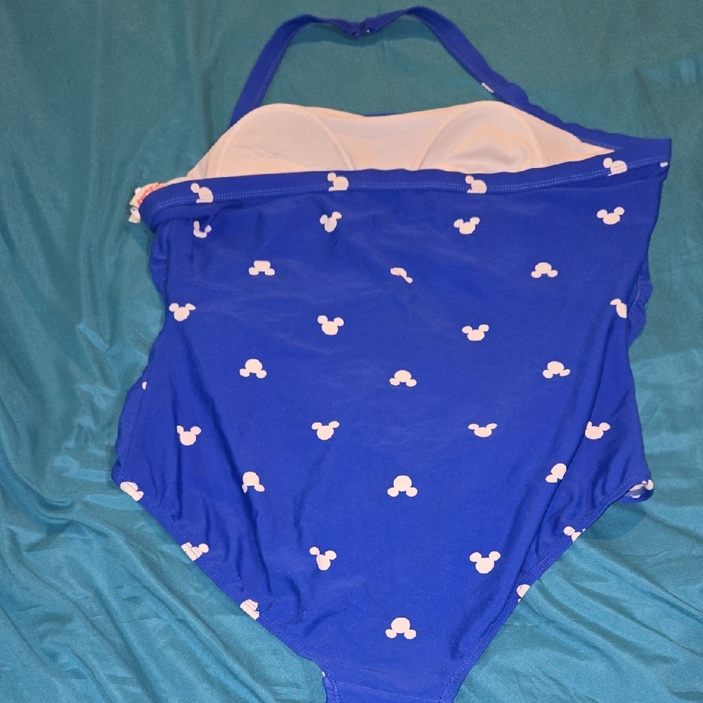 Disney Royal Blue One-Piece Swimsuit with White and Red Accents - Picture 6 of 7